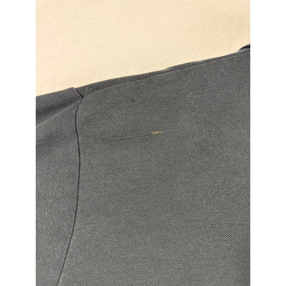 Levis Polo Shirt Mens XL Black Short Sleeve Pique Cotton Logo‎ Flaw